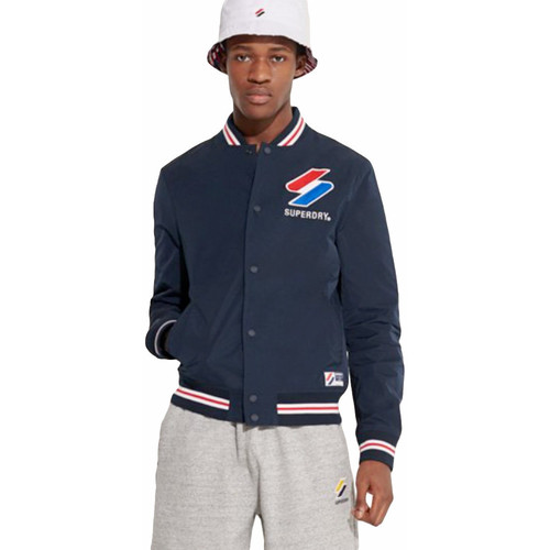 Abbigliamento Uomo Giacche Superdry Nylon varsity jacket Blu