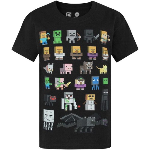 Abbigliamento Bambino T-shirt maniche corte Minecraft Sprites Nero