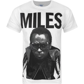 Abbigliamento Uomo T-shirts a maniche lunghe Miles Davis NS4085 Bianco