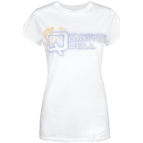 Abbigliamento Donna T-shirts a maniche lunghe Hunger Games 75th Quarter Quell Bianco