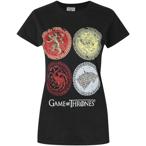 Abbigliamento Donna T-shirts a maniche lunghe Game Of Thrones House Crests Nero