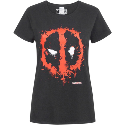 Abbigliamento Donna T-shirts a maniche lunghe Deadpool Splat Mask Nero