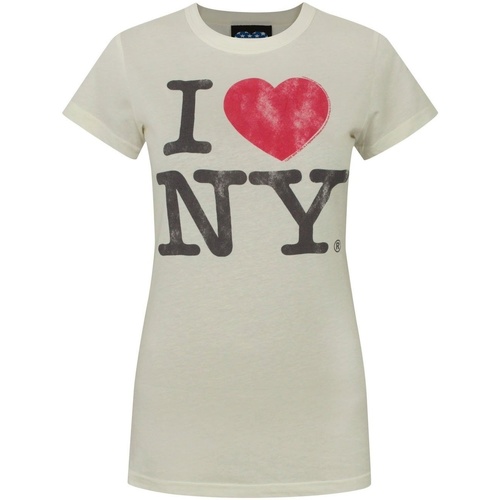 Abbigliamento Donna T-shirts a maniche lunghe Junk Food I Love New York Bianco