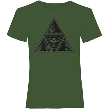 Abbigliamento T-shirts a maniche lunghe Nintendo Triforce Verde