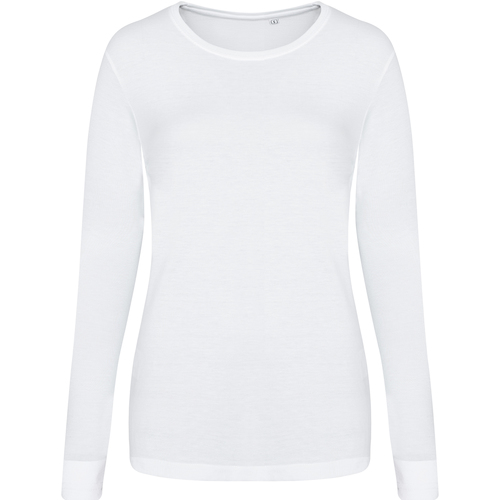 Abbigliamento Donna T-shirts a maniche lunghe Awdis Girlie Bianco