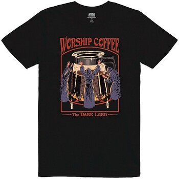 Abbigliamento T-shirt maniche corte Steven Rhodes Worship Coffee Nero
