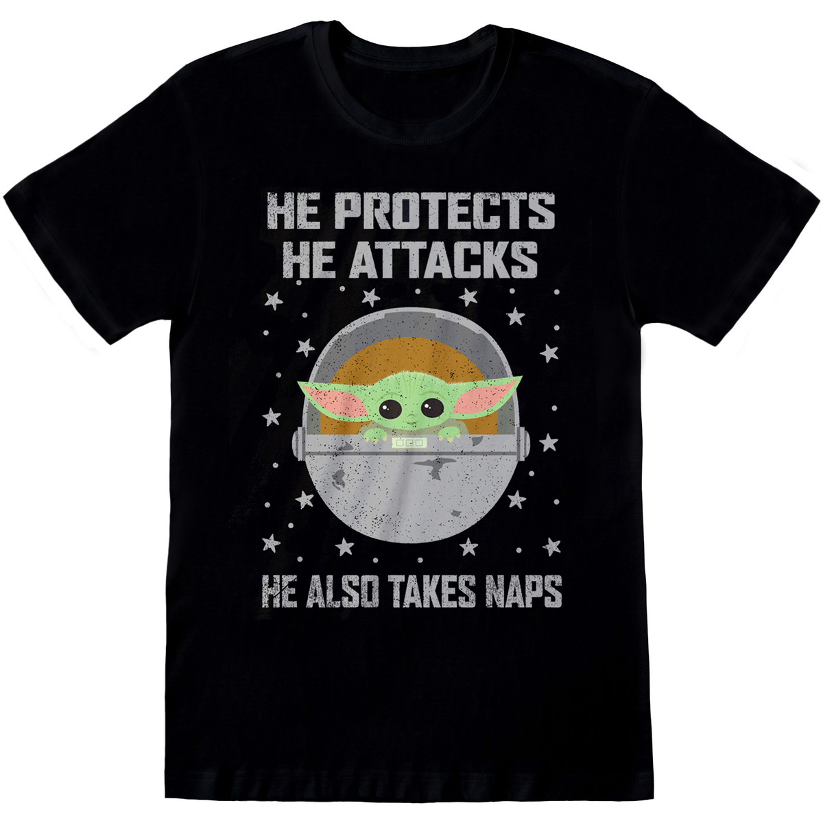 Abbigliamento T-shirts a maniche lunghe Star Wars: The Mandalorian Protects And Attacks Nero