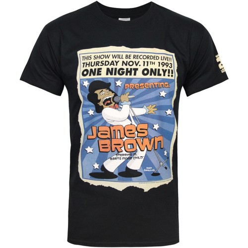 Abbigliamento Uomo T-shirts a maniche lunghe The Simpsons James Brown One Night Nero