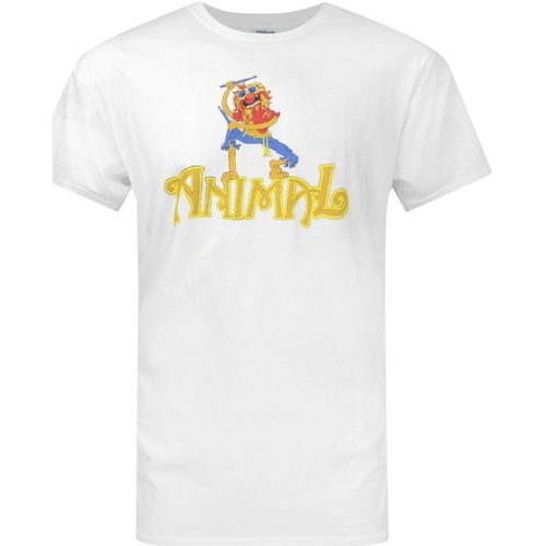Abbigliamento Uomo T-shirts a maniche lunghe The Muppets Animal Drummer Bianco
