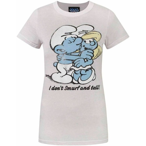Abbigliamento Donna T-shirts a maniche lunghe Junk Food Smurf And Tell Rosso