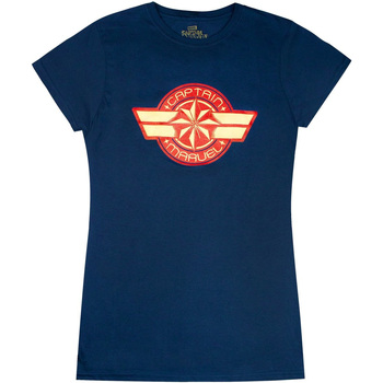 Abbigliamento Donna T-shirts a maniche lunghe Captain Marvel  Blu