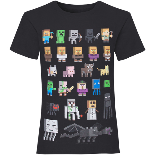 Abbigliamento Bambina T-shirts a maniche lunghe Minecraft NS5909 Nero