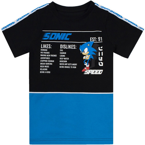 Abbigliamento Bambino T-shirts a maniche lunghe Sonic The Hedgehog Gaming Statistics Nero