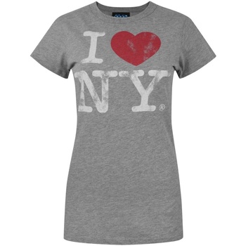 Abbigliamento Donna T-shirts a maniche lunghe Junk Food I Love New York Grigio