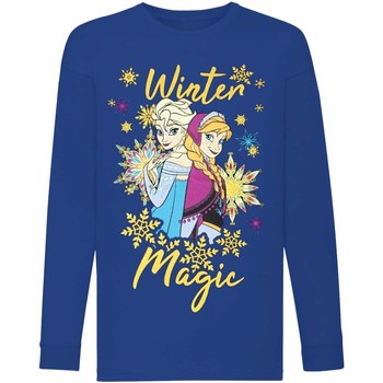Abbigliamento Bambina T-shirts a maniche lunghe Disney Winter Magic Blu