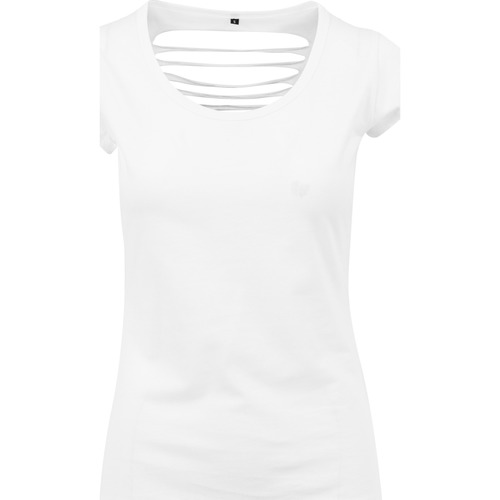 Abbigliamento Donna T-shirts a maniche lunghe Build Your Brand BY035 Bianco