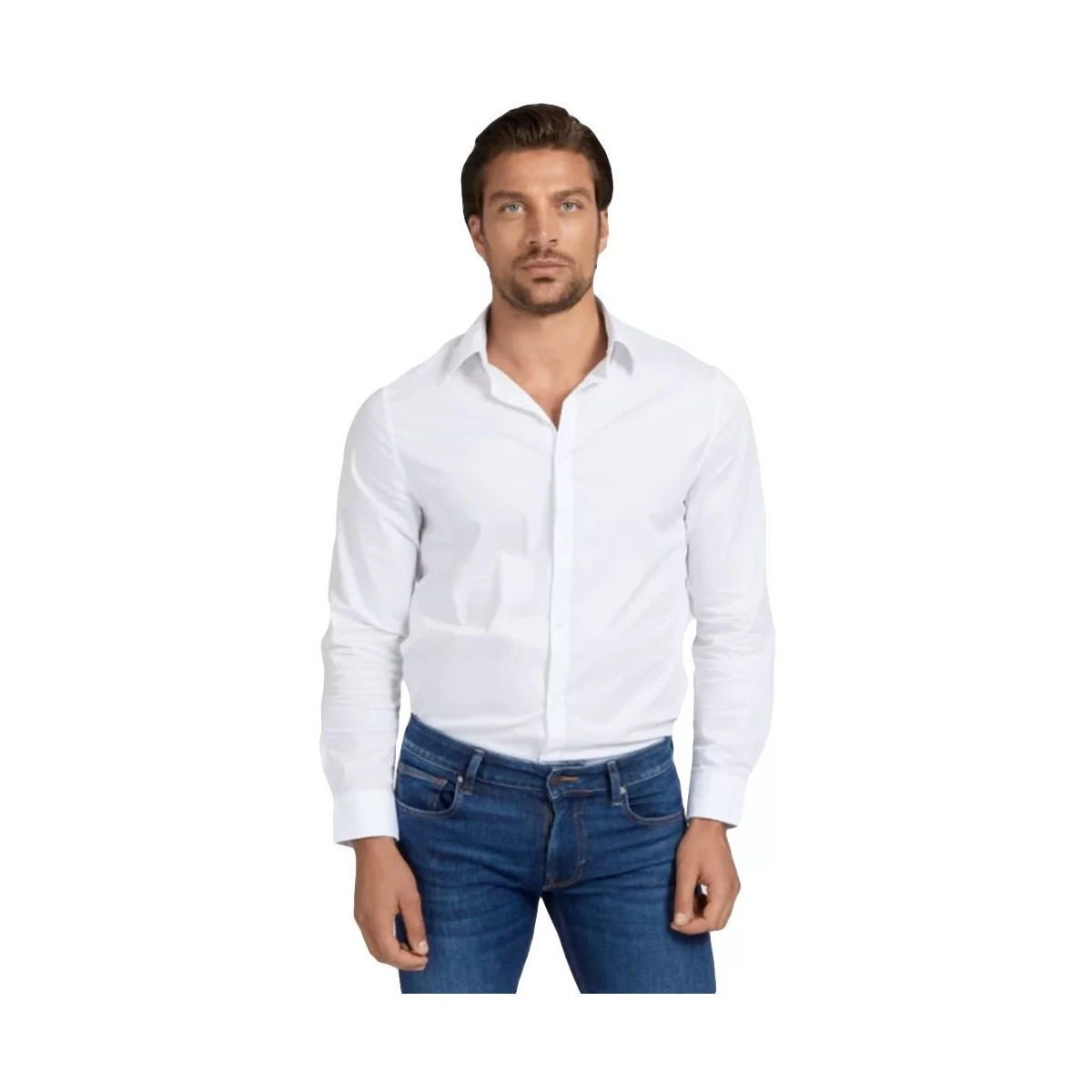 Abbigliamento Uomo T-shirts a maniche lunghe Guess Class Bianco