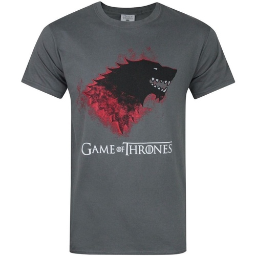 Abbigliamento Uomo T-shirts a maniche lunghe Game Of Thrones Bloody Direwolf Grigio
