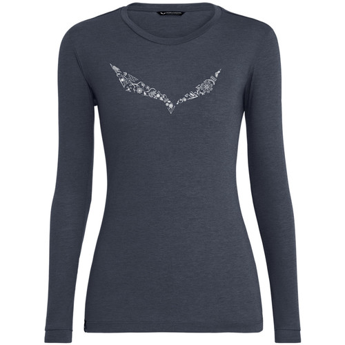 Abbigliamento Donna T-shirts a maniche lunghe Salewa Solidlogo Dry W L/S Tee 27341-3986 Blu