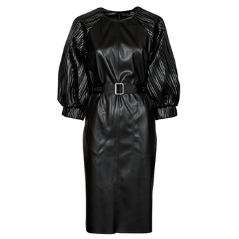 Abbigliamento Donna Abiti corti Karl Lagerfeld FAUX LEATHER DRESS Nero