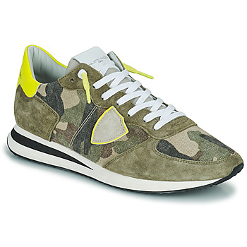 Scarpe Uomo Sneakers basse Philippe Model TRPX LOW MAN Camouflage / Kaki / Giallo