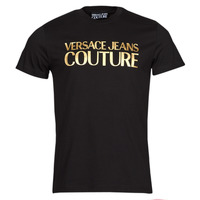 Abbigliamento Uomo T-shirt maniche corte Versace Jeans Couture 72GAHT01 Nero / Oro