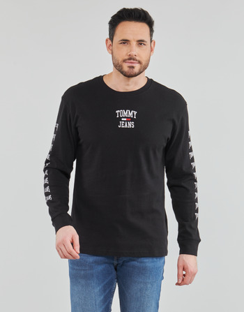 Abbigliamento Uomo T-shirts a maniche lunghe Tommy Jeans TJM HOMESPUN GRAPHIC LS TEE Nero