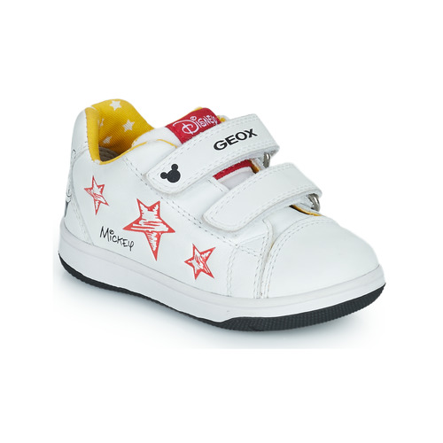 Scarpe Unisex bambino Sneakers basse Geox B NEW FLICK BOY Bianco / Rosso