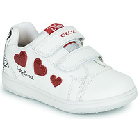 Scarpe Bambina Sneakers basse Geox B NEW FLICK GIRL Bianco / Rosso