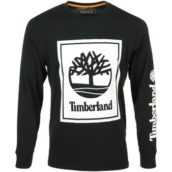 Abbigliamento Uomo T-shirt maniche corte Timberland Stack Logo Tee LS Nero
