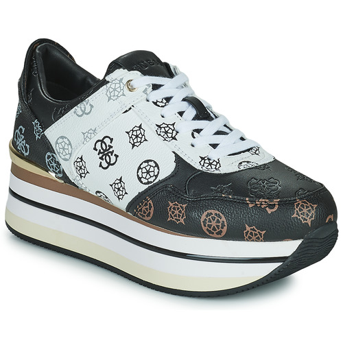 Scarpe Donna Sneakers basse Guess HINDLE Nero / Bianco / Marrone