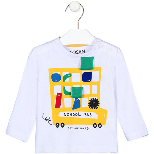Abbigliamento Unisex bambino T-shirts a maniche lunghe Losan 127-1005AL Bianco