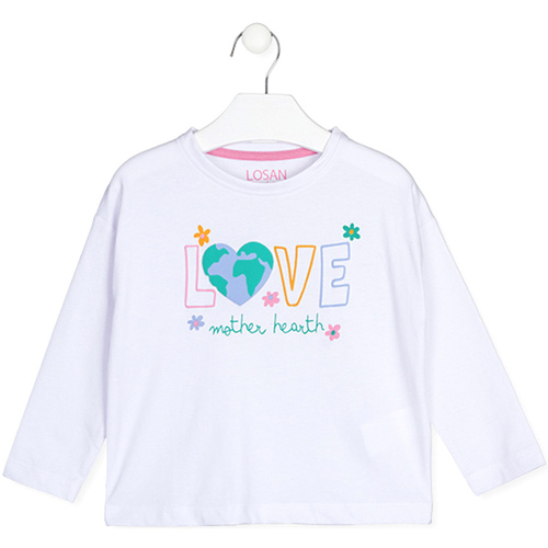 Abbigliamento Unisex bambino T-shirts a maniche lunghe Losan 126-1203AL Bianco