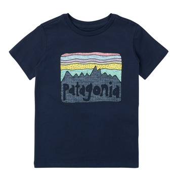 Abbigliamento Unisex bambino T-shirt maniche corte Patagonia BABY FITZ ROY SKIES T-SHIRT Marine