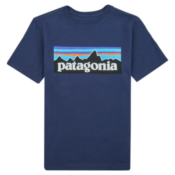Abbigliamento Unisex bambino T-shirt maniche corte Patagonia BOYS LOGO T-SHIRT Marine