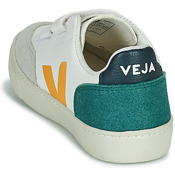 Veja Small V-12 Velcro Bianco / Giallo / Verde