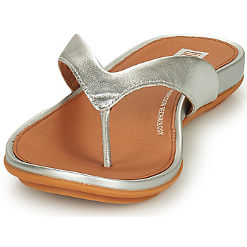 FitFlop GRACIE LEATHER FLIP-FLOPS Silver