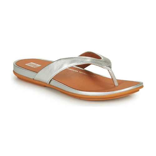 Scarpe Donna Infradito FitFlop GRACIE LEATHER FLIP-FLOPS Silver