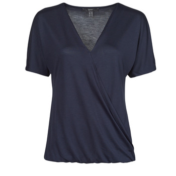 Abbigliamento Donna T-shirt maniche corte Esprit CLT wrap tshirt Marine