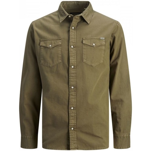 Abbigliamento Uomo Camicie maniche lunghe Jack & Jones 12138115 SHERIDAN-FOREST NIGHT Blu