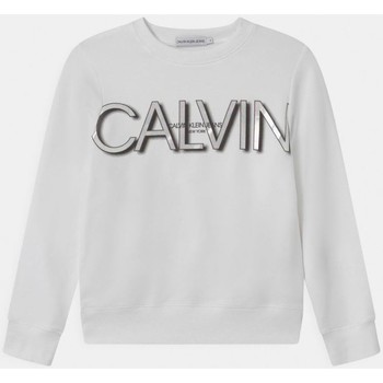 Abbigliamento Bambina Felpe Calvin Klein Jeans IG0IG01006 LOGO SWEATSHIRT-YAF BRIGHT WHITE Bianco