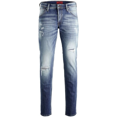 Abbigliamento Uomo Jeans Jack & Jones 12185918 GLENN-BLUE DENIM Blu