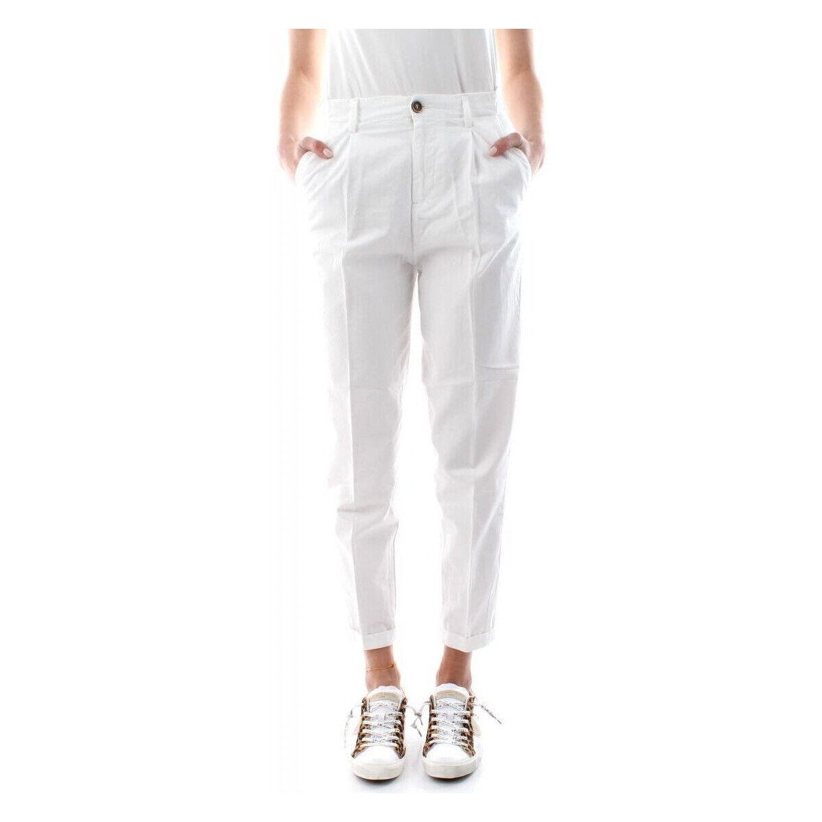 Abbigliamento Donna Pantaloni 40weft NEVE 6421/7160-40W441 BIANCO Bianco