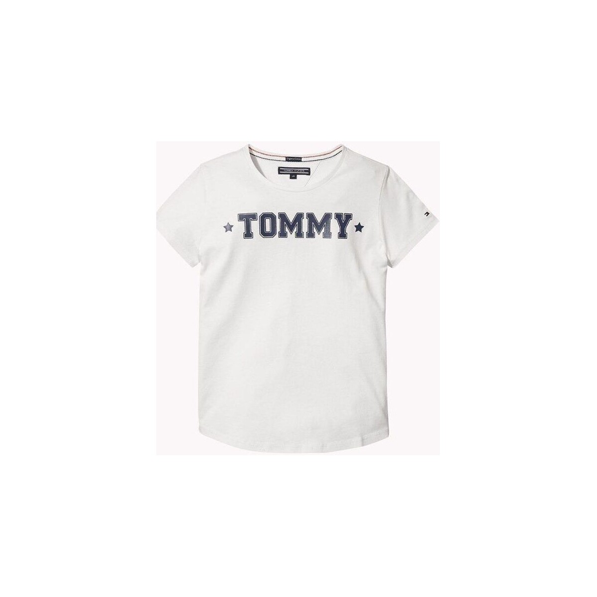 Abbigliamento Bambina T-shirt & Polo Tommy Hilfiger KG0KG03860 ESSENTIAL TEE-118 SNOW WHITE Bianco