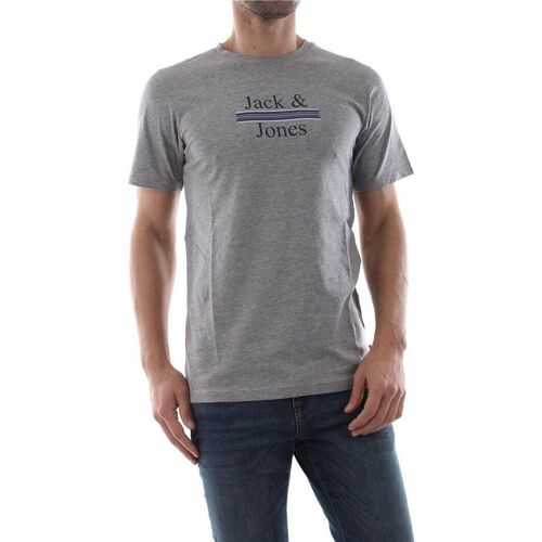 Abbigliamento Uomo T-shirt & Polo Jack & Jones 12150263 ART MARWA-LIGHT GREY Grigio