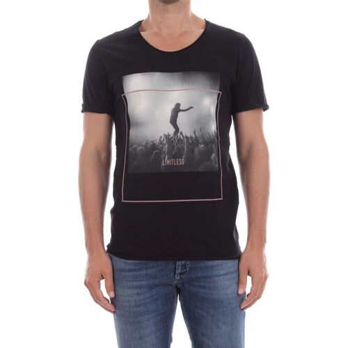 Abbigliamento Uomo T-shirt & Polo Jack & Jones 12137146 FESTIVAL PRINT-BLACK Nero