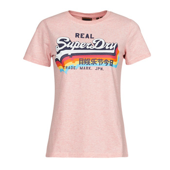Abbigliamento Donna T-shirt maniche corte Superdry VL TEE Pink / Marl