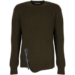 Abbigliamento Uomo Maglioni Les Hommes LJK106-656U | Round Neck Sweater with Asymetric Zip Verde