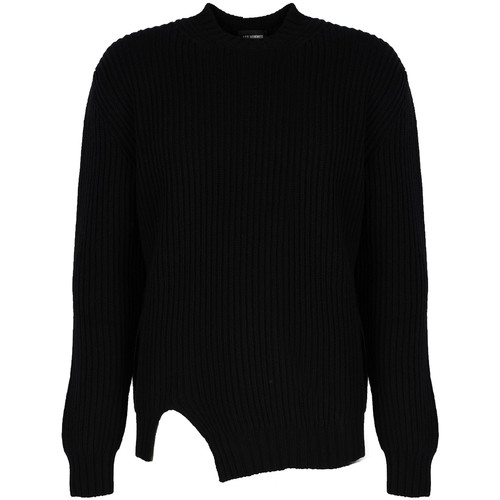 Abbigliamento Uomo Maglioni Les Hommes LHK108 647U | Round Neck Asymetric Sweater Nero