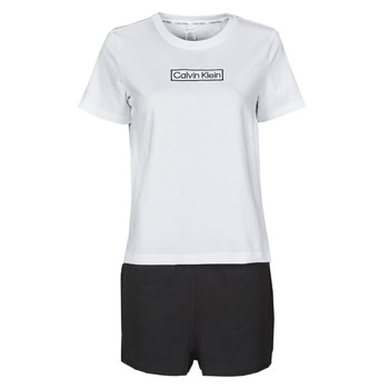 Abbigliamento Donna Pigiami / camicie da notte Calvin Klein Jeans PYJAMA SET SHORT Nero / Bianco